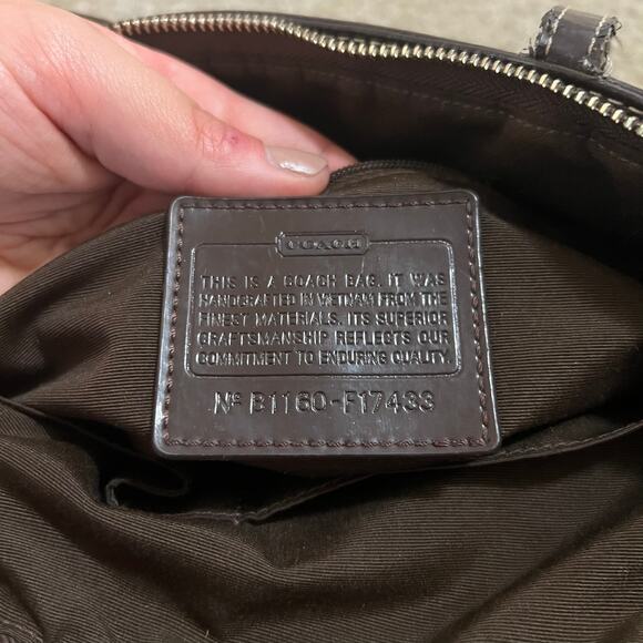 Coach Signature Monogrammed C Canvas Purse Travel Tote Bag Zip Closure - Picture 7 of 10